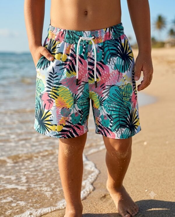 200-kids Tropical Oasis Kids Swim Shorts P200 مايوه الواحة الاستوائية للأطفال