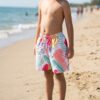 Tropical Monstera Kids Swim Shorts P129 مايوه بطبعة المونسيرا للأطفال