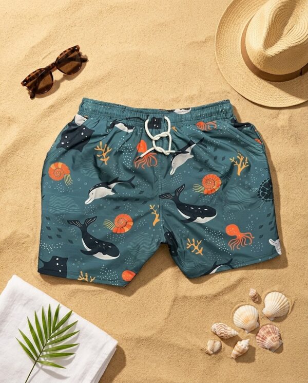 The Deep Blue SwimShorts  P170 مايوه أزرق عميق