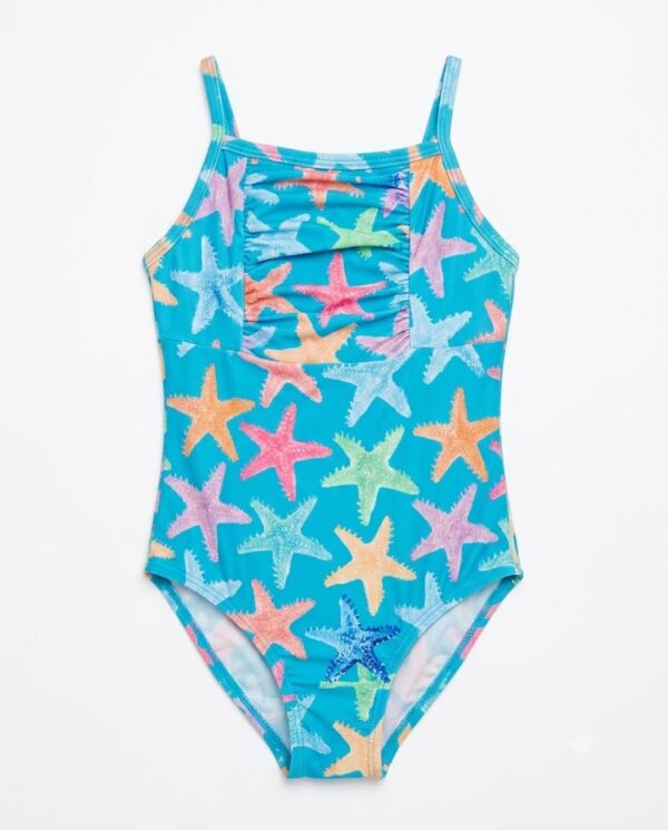 p194-girls Tropical Starfish Girls Swimsuit P194 مايوه نجم البحر للبنات