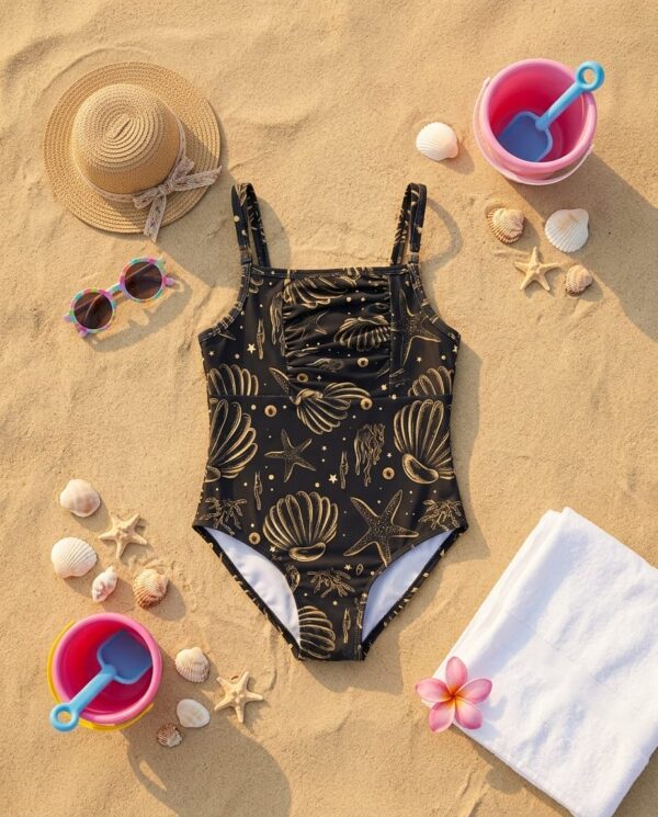 p202-girls Sunlit Sands Girls Swimsuit P202 مايوه النجوم الذهبية للبنات