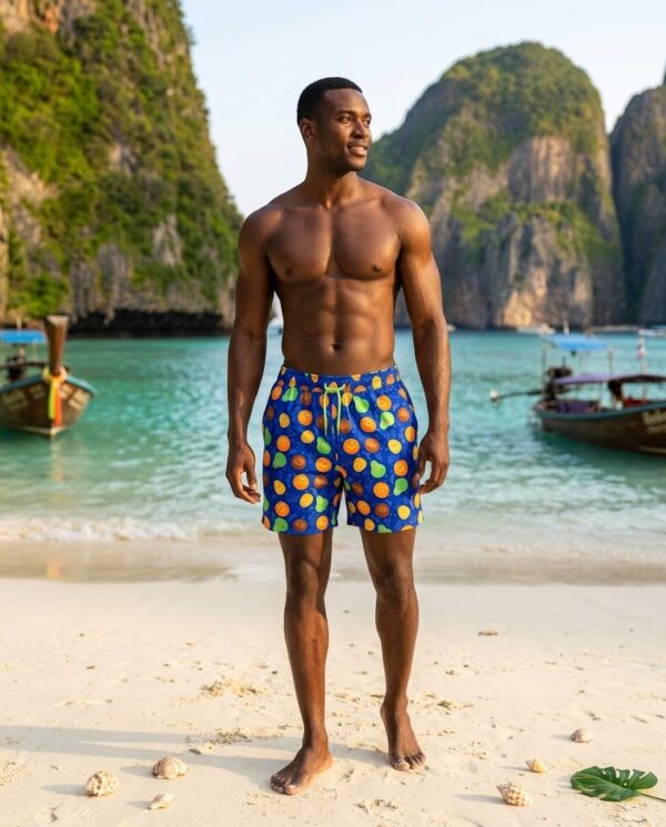 154-2 Fun Fruity Faces SwimShorts P154 مايوه وجوه الفواكه الممتعة